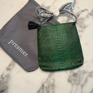 Presmer python crossbody green with black tassel
